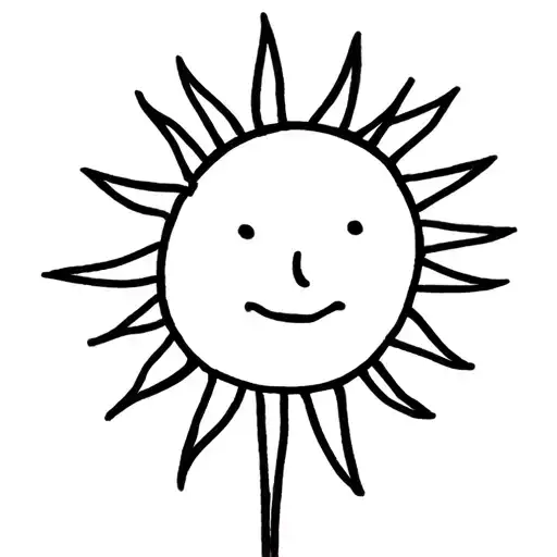 stick figure sun tattoo design idea