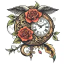 a watch tattoo design idea