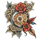 a watch tattoo design idea