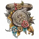 a watch tattoo design idea