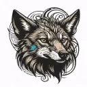 coyote head emerging tattoo design idea