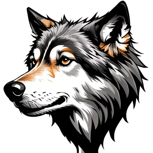 wolf head tattoo design idea