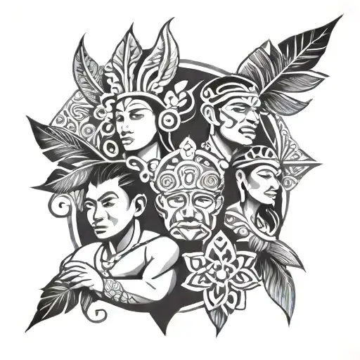 Polynesian religion family tattoo design idea