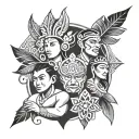 Polynesian religion family tattoo design idea