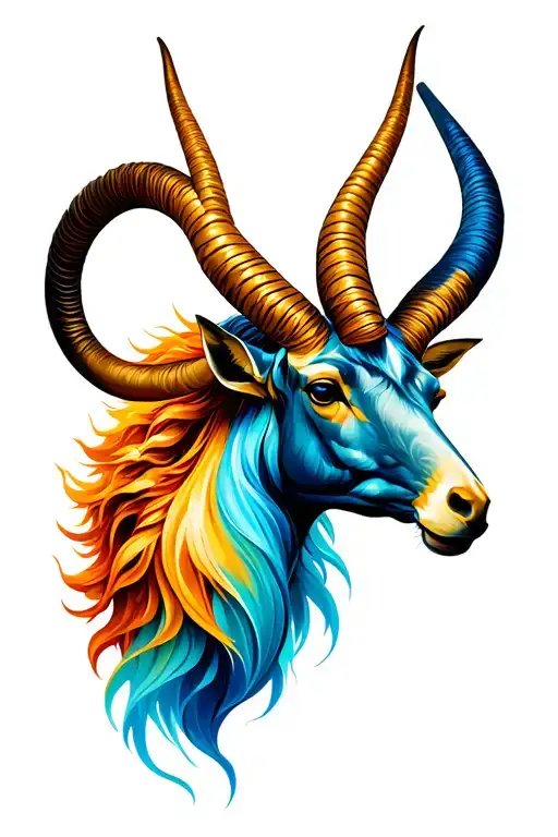 twin flames Capricorn sign incorporated tattoo design idea