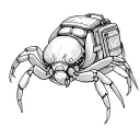 A hermit crab wearing a bagpack tattoo design idea