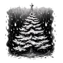 fire christmas tree rain drops tattoo design idea