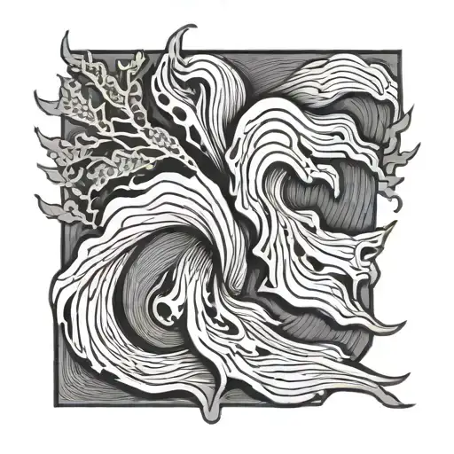 wood grain pattern forming the shape tattoo design idea