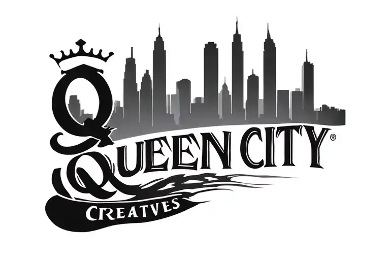 Queen City Creatives logo city scape tattoo design idea