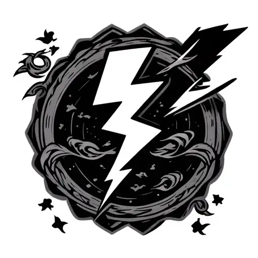 House seal Lightning Bolt Japanese tattoo design idea