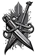 commando dagger combined tattoo design idea