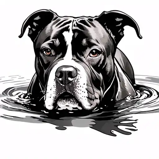 Pitbull Dog Uncle Honor 09/10 2011 below swims on one tattoo design idea