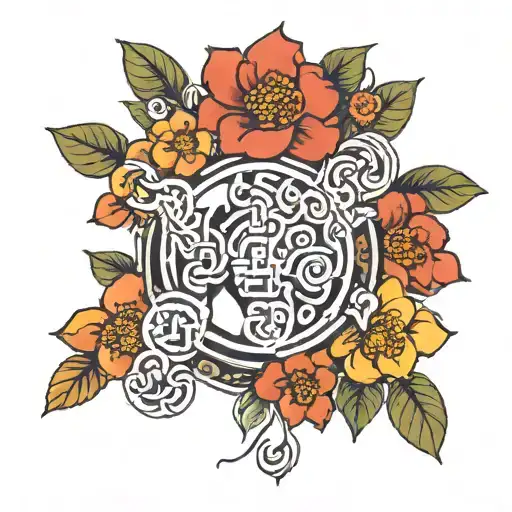 layla korean tradition and symbol tattoo design idea