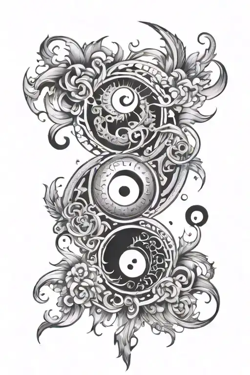 TATTOO DESIGN FOR ON MY ARM INSIDE lower part containing yin / yang, eternal life, ohm, sankrite sign for breath tattoo design idea