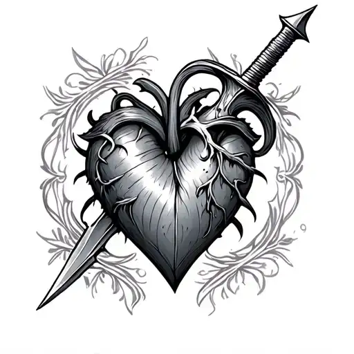 Dagger Heart tattoo design idea