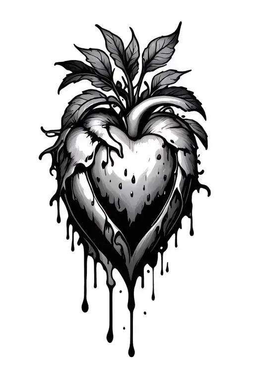 bleeding heart intertwined tattoo design idea