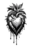 bleeding heart intertwined tattoo design idea