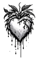  bleeding heart intertwined tattoo design idea