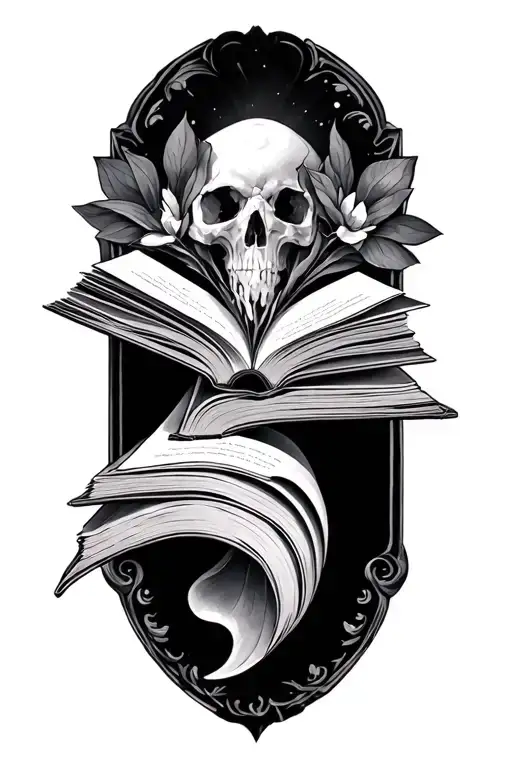 fantasy book tattoo design idea