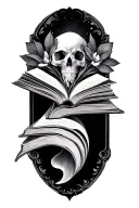fantasy book tattoo design idea