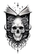 fantasy book tattoo design idea