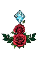 diamond and roses wrapped tattoo design idea