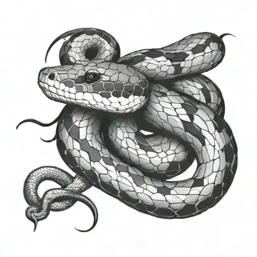 Collarbone Snake wrapped tattoo design idea