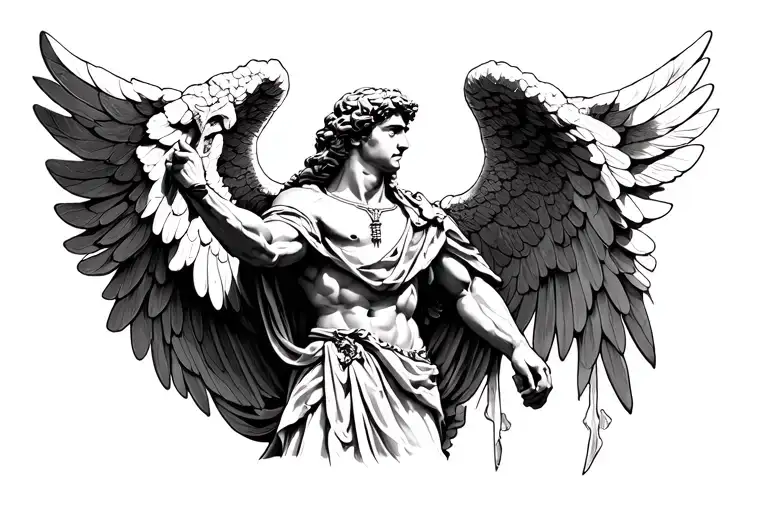 Saint Michael the Archangel tattoo design idea