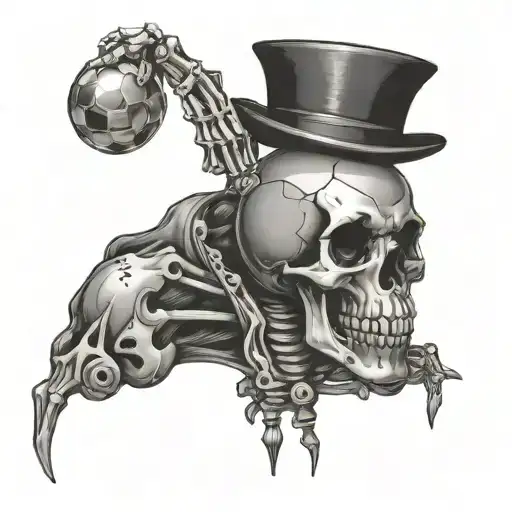 disco ball and skeleton tattoo design idea