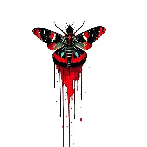 moth,leaf,marijuana,dripping blood tattoo design idea