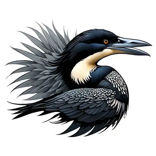 cormorant tattoo design idea