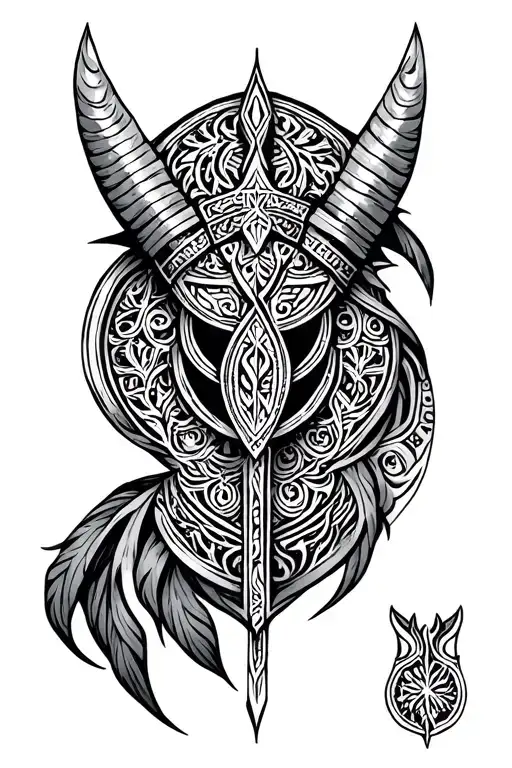 Mandala a Viking Runes Bras tattoo design idea