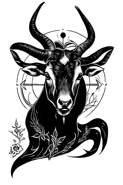 Taurus astrological sign on arm tattoo design idea