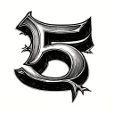 Roman Numeral 5 tattoo design idea