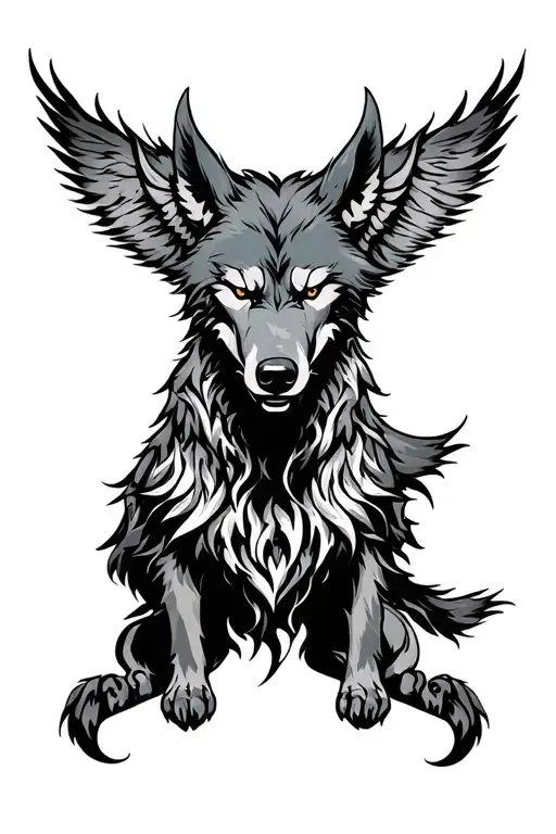 fenrir wolf tattoo design idea