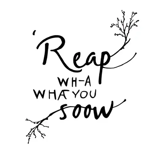 "Reap What You Sow" Text tattoo design tattoo design idea