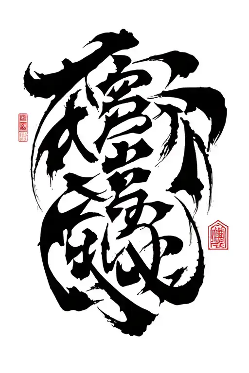 chinese words tattoo design idea