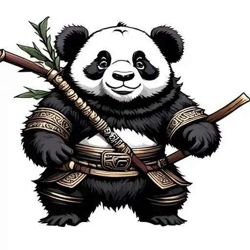 Panda Samurai tattoo design idea