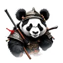 Panda Samurai tattoo design idea
