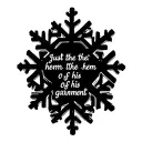 A snowflake with a cross outlined in the middle with the saying "just the hem of his garment" in the middle tattoo design idea