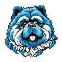 blue chow chow eyepatch tattoo design idea