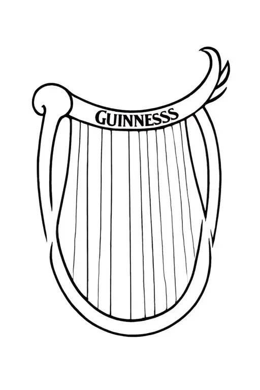 guinness harp symbol tattoo design idea