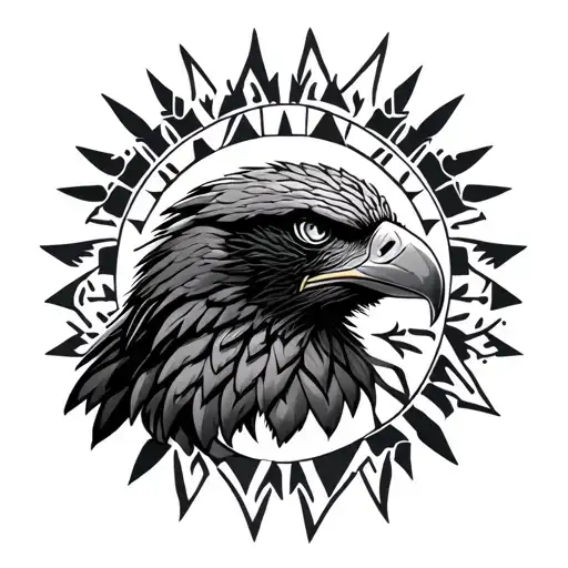 aztec eagle wartior tattoo design idea