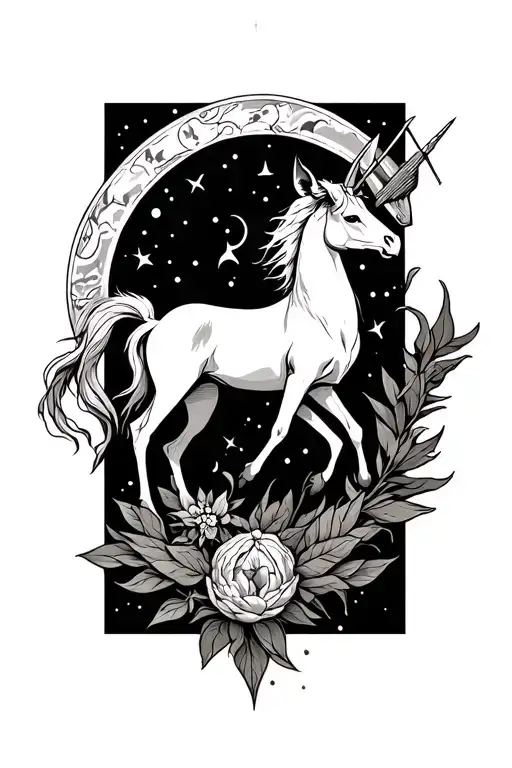 Sagittarius arch fine line with other elements  tattoo design idea