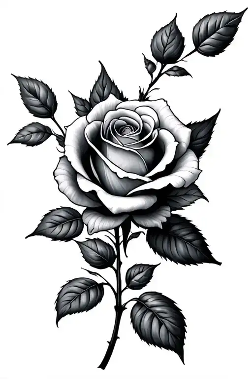 Rose black and grey tattoo design idea