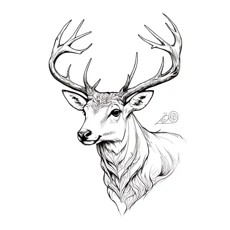 hirsch tattoo design idea
