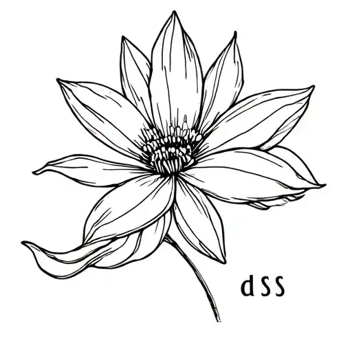birth flower for the month of march with the initial of DS tattoo design idea