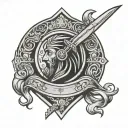 Ragnar Lodbrok sword and shield tattoo design idea