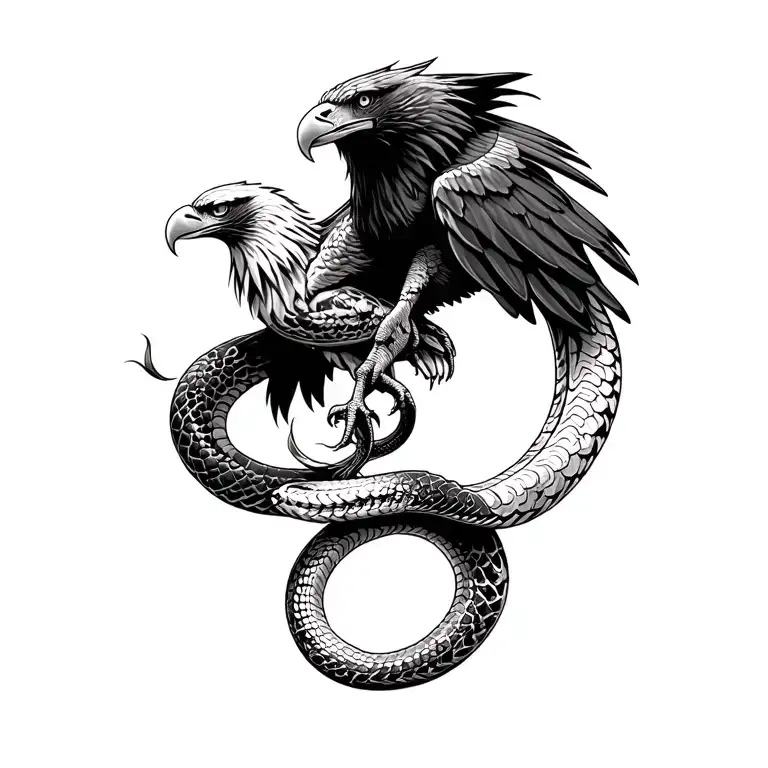 eagle and snake tattoo design idea