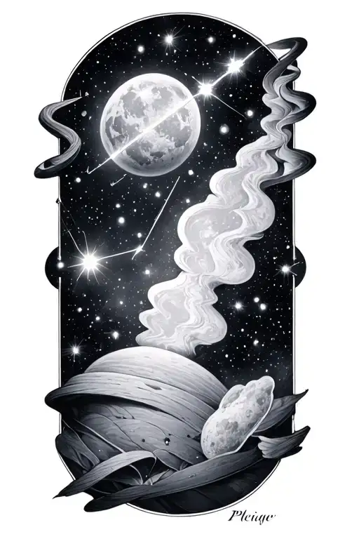 Pleiades Constellation tattoo design idea